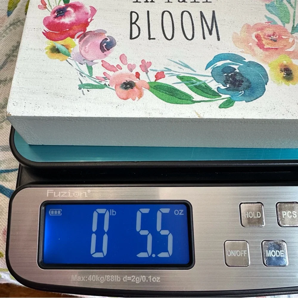 'Live Life in Full Bloom' spring summer floral small tabletop art decor sign‎
